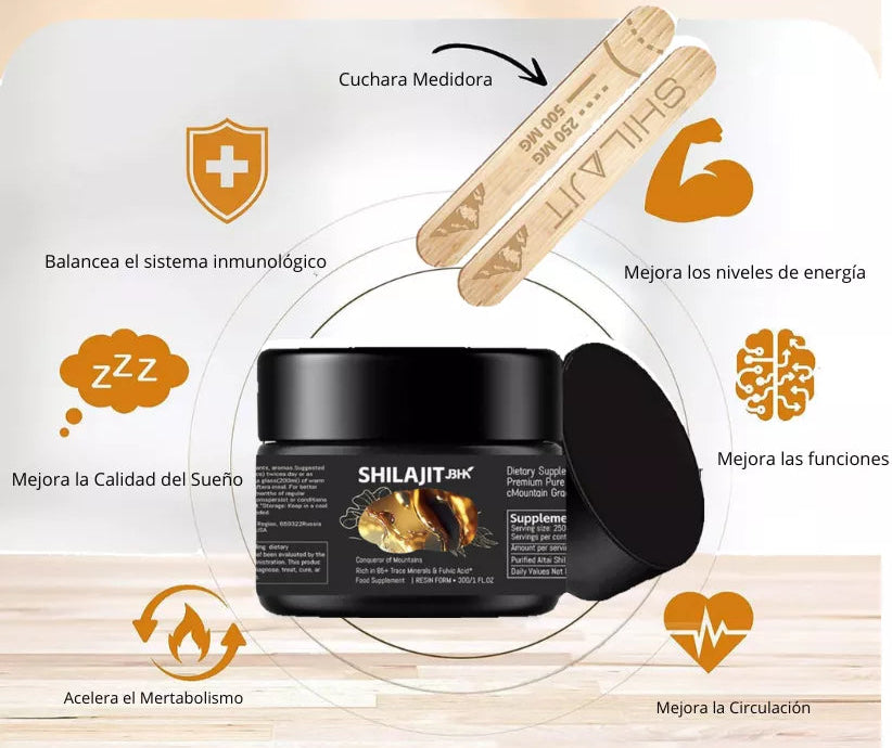 Resina Shilajit Puro 30g + Cuchara Dosificadora